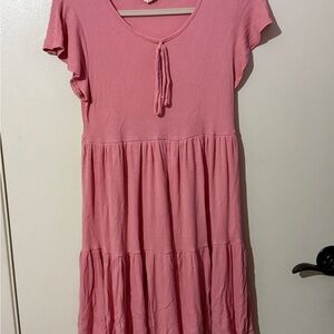 See You Monday Ribbed Pink Top